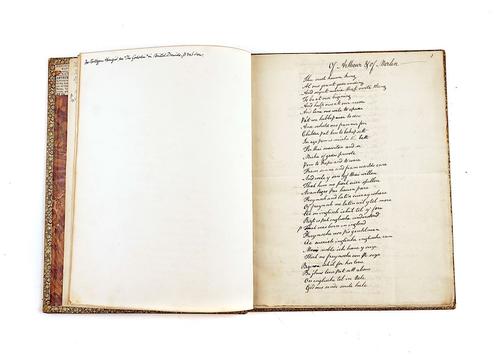 [?SOUTHEY, Robert (1774-1843)]. "Of Arthour and of Merlin". Autograph manuscript on 20 leaves, the later part possibly in Robert Southey's hand, contemporary calf.