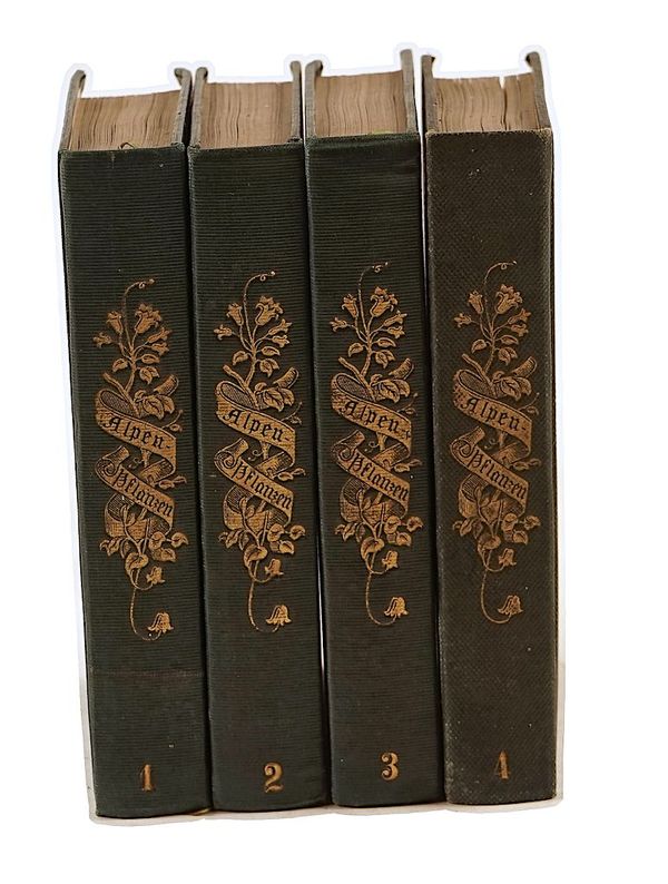 WEBER, J. C. (1801-75). Die Alpen-Pflanzen, Munich, [1867-68], 4 vols., 400 hand-coloured plates of Alpine plants, original pictorial cloth gilt. (4)