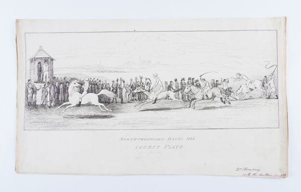 ALBUM, satirical, relating to the Northumberland Election of 1826, oblong 4to (290 x 455mm), comprising 6 etched plates of horse racing and other printed material. Please see the full description.