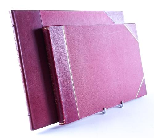 HEATH, William (1794-1840). Good Dinners, London, 1824, 9 hand-coloured plates [Bound with:] [Henry ALKEN. British Proverbs], London, 1824, 6 hand-coloured plates, 2 vols. bound in one, oblong 4to, modern morocco. Both works RARE. With another book. (2)