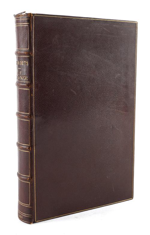 STRANGE, Edward F. (1862-1929). Alphabets, London, 1895, small 4to, printed on Japanese vellum, illustrations, attractively-bound in contemporary brown morocco. FIRST EDITION. NUMBER 13 OF 75 COPIES ON JAPANESE VELLUM.
