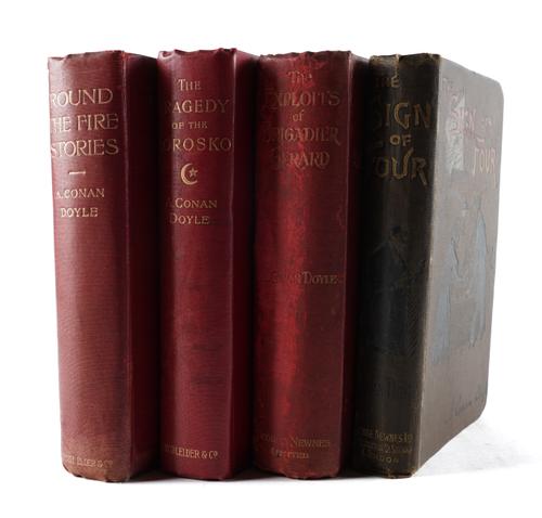 CONAN DOYLE, Arthur (1859-1930). The Sign of Four, London, 1892, 8vo, original cloth, 2nd. edition. With 3 others books by the same author, FIRST EDITIONS, in original cloth. (4)