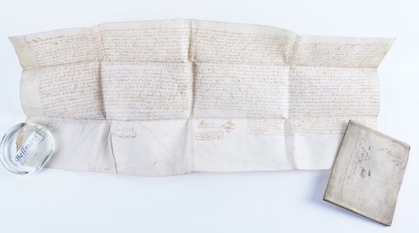 A substantial archive relating to the the Clan Campbell and Clan Iver Families, including various indentures, wills, land deeds, letters, pamphlets, etc., c.200 of the documents on vellum dating from the 16th-18th-centuries, some with wax seals. (qty)