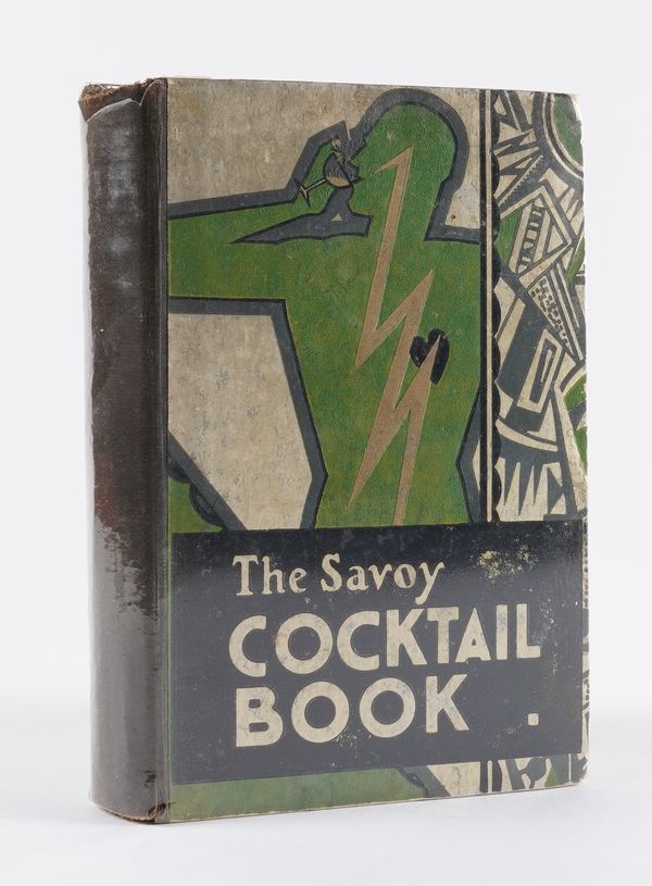 CRADDOCK, Harry (1876-1963). The Savoy Cocktail Book, London, 1930, 8vo, coloured illustrations and decorations (variable spotting and staining), original pictorial boards (rubbed, inner hinges split, endpapers repaired with adhesive tape). FIRST EDITION.