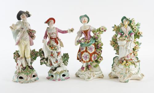 FOUR DERBY PORCELAIN FIGURES (4)
