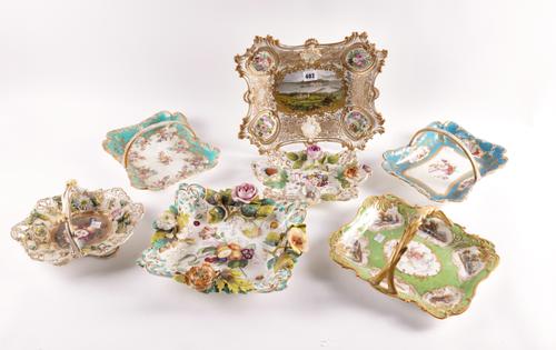 SEVEN ENGLISH PORCELAIN BASKETS (7)