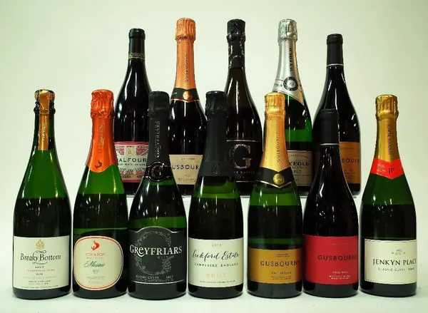 12 BOTTLES ENGLISH SPARKLING AND RED WINE