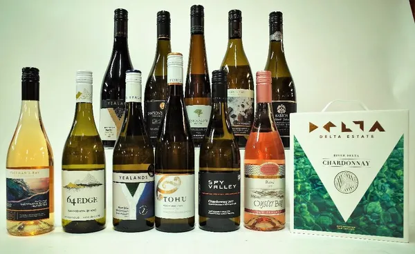 11 BOTTLES AND WINE BOX NEW ZEALAND WINE (MIXED)