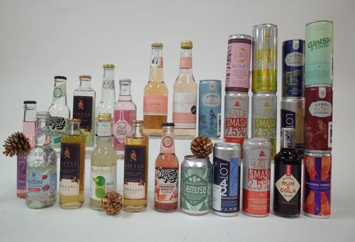 13 CANS AND 13 BOTTLES LOW AND ALCOHOL FREE PRE-MIXED DRINKS