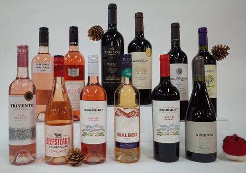 12 BOTTLES ARGENTINIAN RED AND ROSÉ MALBEC WINE