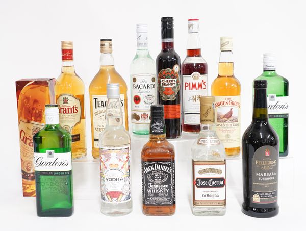 TWELVE BOTTLES OF SPIRITS TO INCLUDE PIMM'S, GRANT'S WHISKY AND GORDON'S GIN (12)