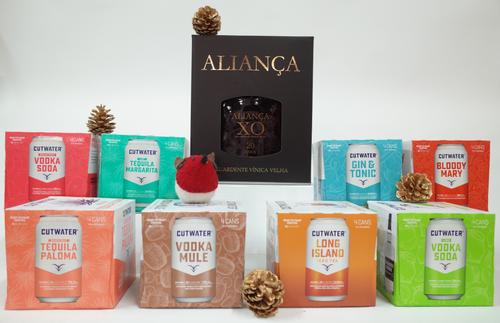 1 BOTTLE BRANDY AND 32 CANS PRE-MIXED COCKTAILS