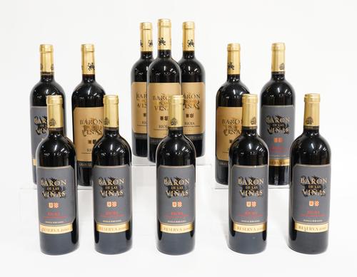 TWELVE BOTTLES OF BODEGAS MURIEL BARON DE LAS VINAS RIOJA (12)