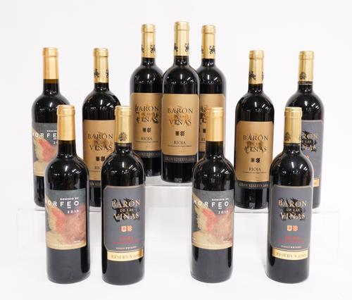 ELEVEN MIXED BOTTLES OF RIOJA TO INCLUDE MORFEO AND BODEGAS BARON DE LAS VINAS (11)