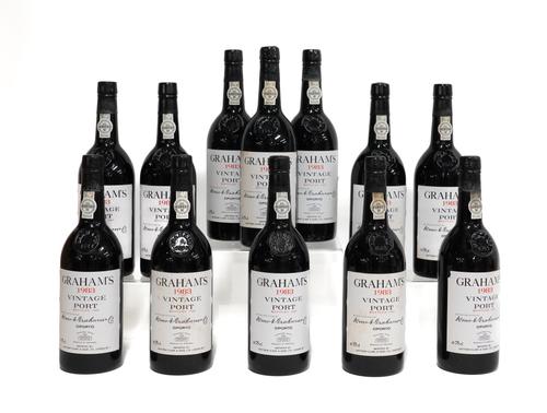 TWELVE BOTTLES OF GRAHAM'S VINTAGE PORT 1983 (12)