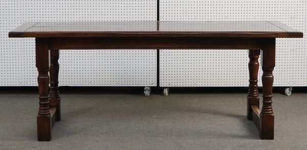 A 17TH CENTURY STYLE OAK REFECTORY TABLE