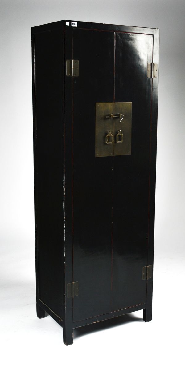 A 19TH CENTURY EASTERN EXPORT WARE TALL NARROW CABINET