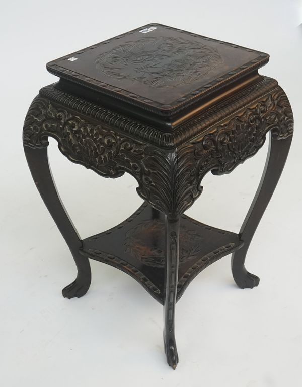 AN EARLY 20TH CENTURY ASIAN HARDWOOD URN STAND