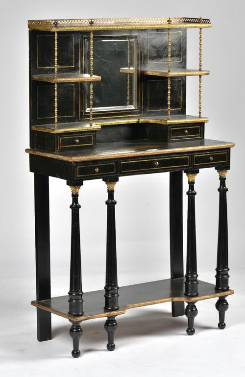 A LATE 19TH CENTURY GILT METAL MOUNTED EBONISED CHIFFONIER