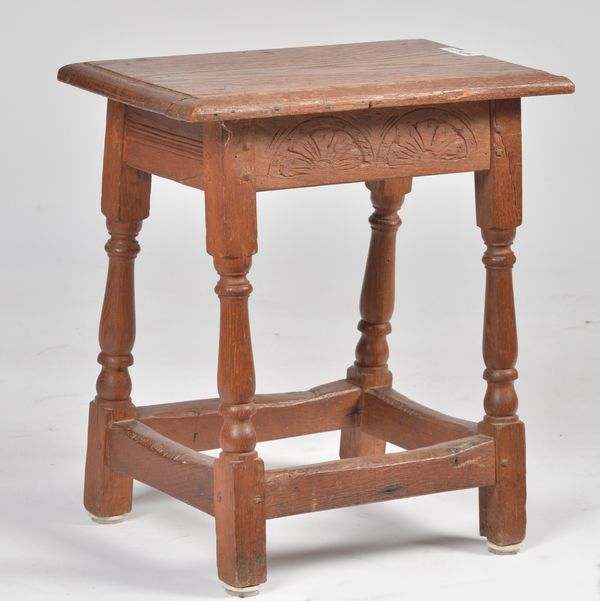 A 17TH CENTURY STYLE OAK JOINT STOOL