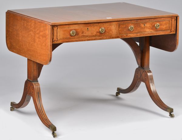 A REGENCY INLAID MAHOGANY SOFA TABLE