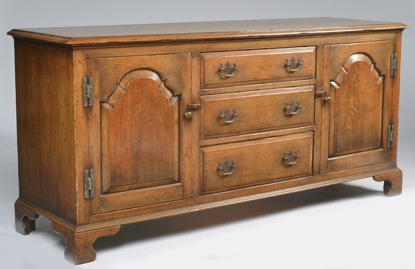 AN 18TH CENTURY STYLE OAK DRESSER BASE