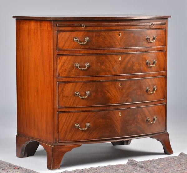 A LATE 19TH CENTURY MAHOGANY BOWFRONT CHEST