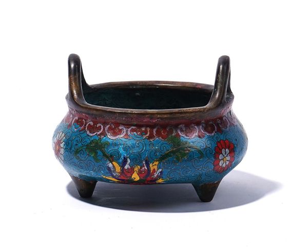 A CHINESE CLOISONNÉ TRIPOD CENSER