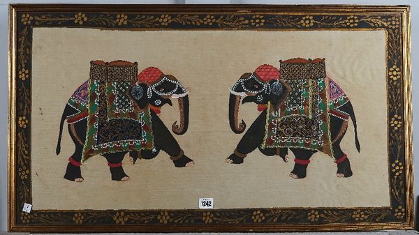 THREE INDIAN PAINTINGS  (3)