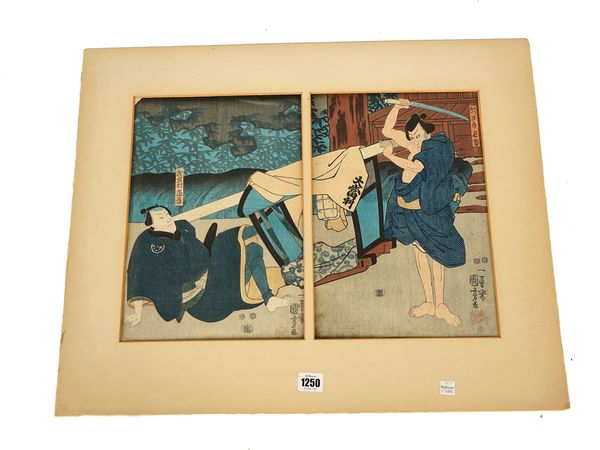 UTAGAWA KUNIYOSHI ( 1798-1861) A JAPANESE WOODBLOCK DIPTYCH