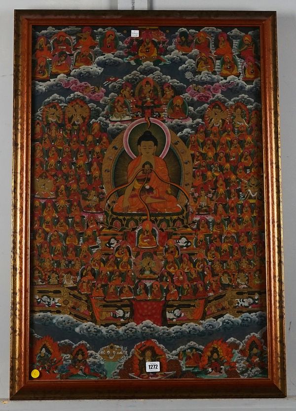 A LARGE TIBETAN THANGKA