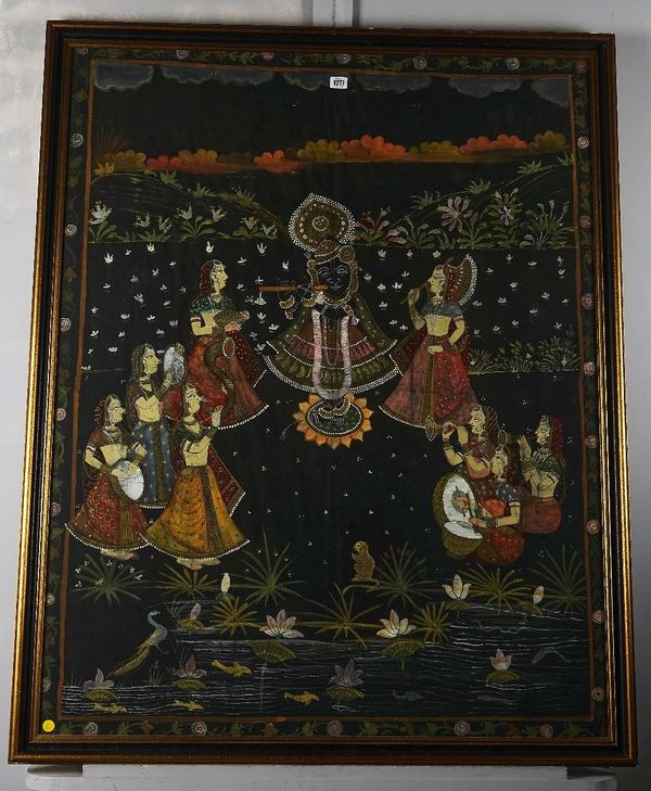 INDIAN SCHOOL, 19TH/20TH CENTURY,TWO LARGE PAINTINGS (2)