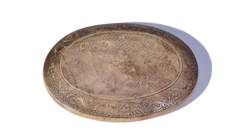 A CHINESE SOAPSTONE SCROLL WEIGHT