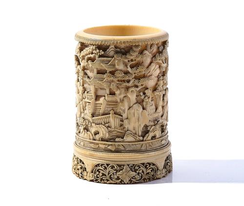 CHINESE IVORY BRUSH POT