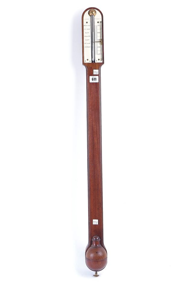 A MAHOGANY STICK BAROMETER