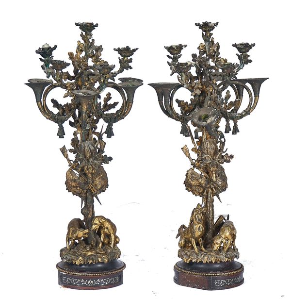 A PAIR OF FRENCH ORMOLU TEN-LIGHT CANDELABRA (2)