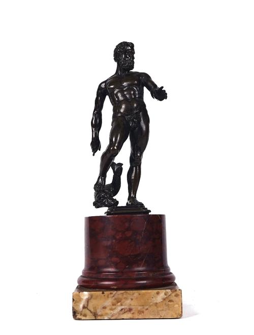 A  BRONZE FIGURE OF NEPTUNE