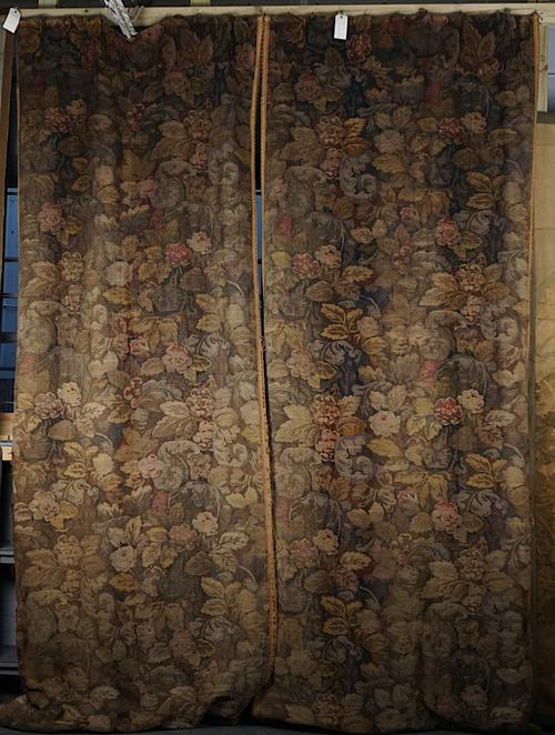 A PAIR OF TAPESTRY FRAGMENT WALL HANGINGS (2)