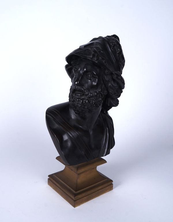 WNAI - A FRENCH BRONZE BUST OF AJAX