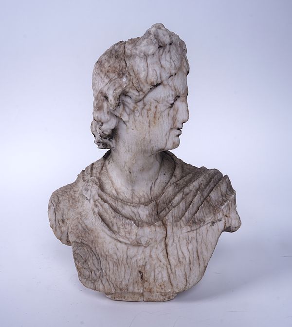 WNAI - AN ITALIAN MARBLE BUST OF APOLLO BELEVEDERE