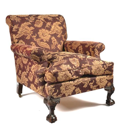 AN 18TH CENTURY STYLE EASY ARMCHAIR