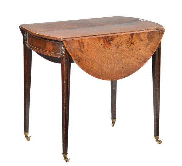 A GEORGE III MAHOGANY OVAL PEMBROKE TABLE