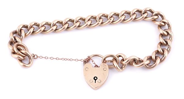 A 9CT GOLD SOLID CURB LINK BRACELET