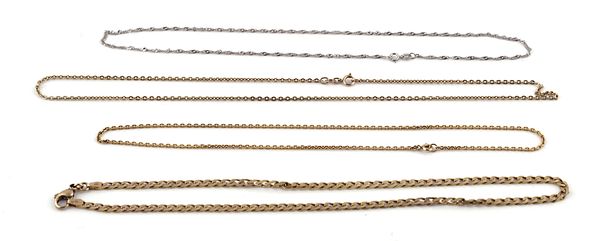 FOUR GOLD NECKCHAINS (4)