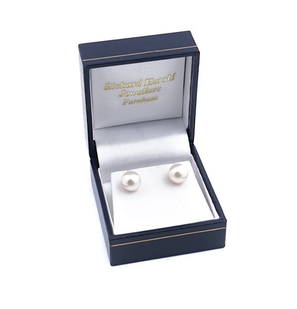 A PAIR OF CULTURED PEARL EARSTUDS