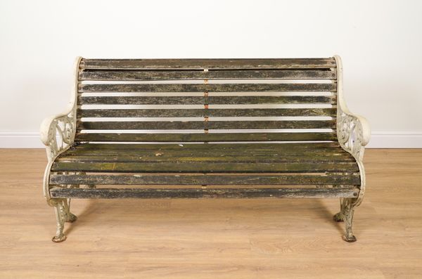 POSSIBLY FALKIRK FOUNDRY; A 19TH CENTURY CAST IRON GARDEN BENCH