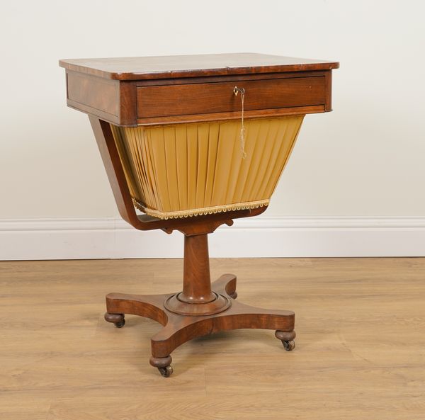 AN EARLY 19TH CENTURY MAHOGANY SEWING TABLE