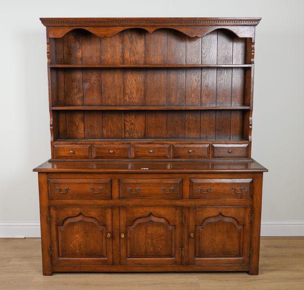 AN 18TH CENTURY STYLE OAK DRESSER