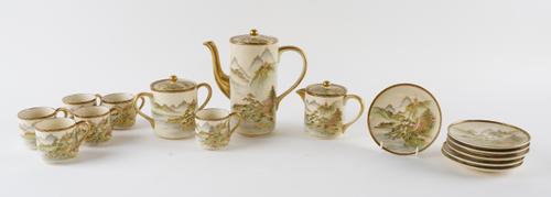 A JAPANESE SATSUMA COFFEE SERVICE BY SHUZAN (18)
