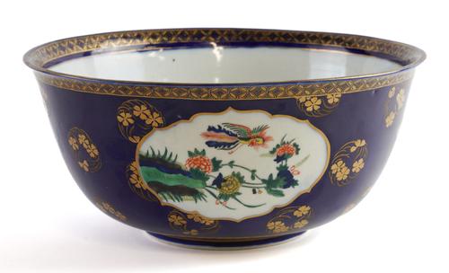 A JAPANESE KUTANI WARE BLUE-GROUND BOWL